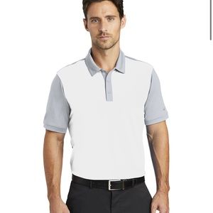 NWT Nike Dri-FIT Colorblock Icon Modern Fit Polo White / Wolf Grey, Size XL